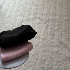 Black, Pink, and Light Heather Grey Girly Socks Set